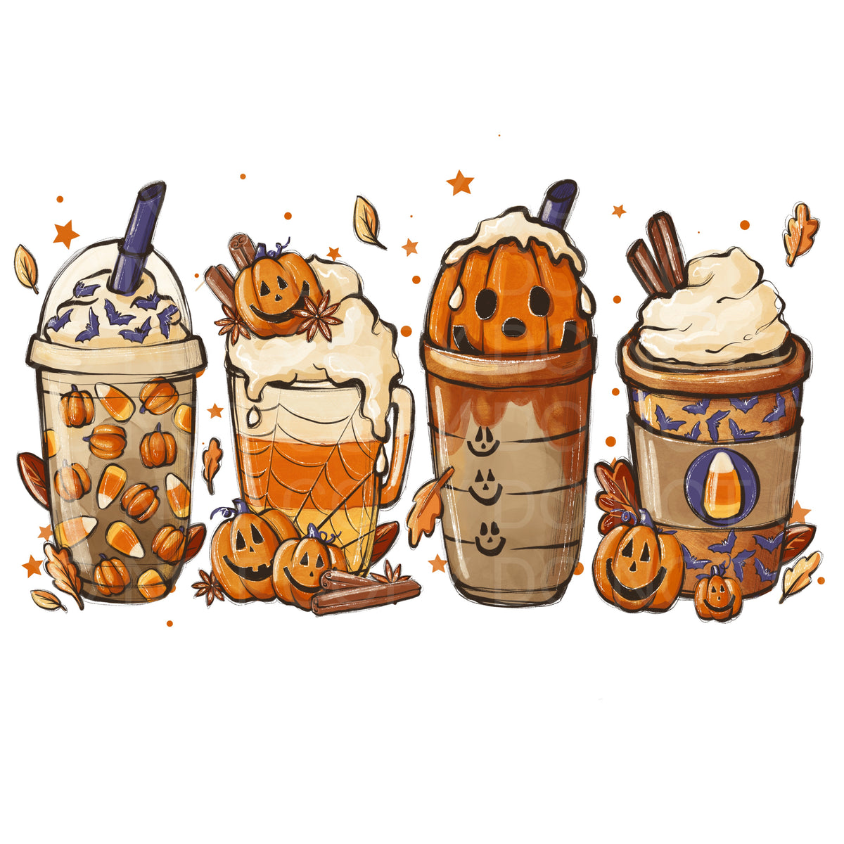 Pumpkin Coffee Cups Transfer Sheet – Pretty Lil Things PLT Wholesale